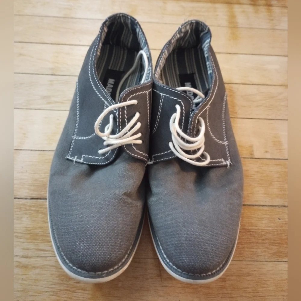 Madden By Steve Madden Canvas Oxford Gray Shoes Men Size 9